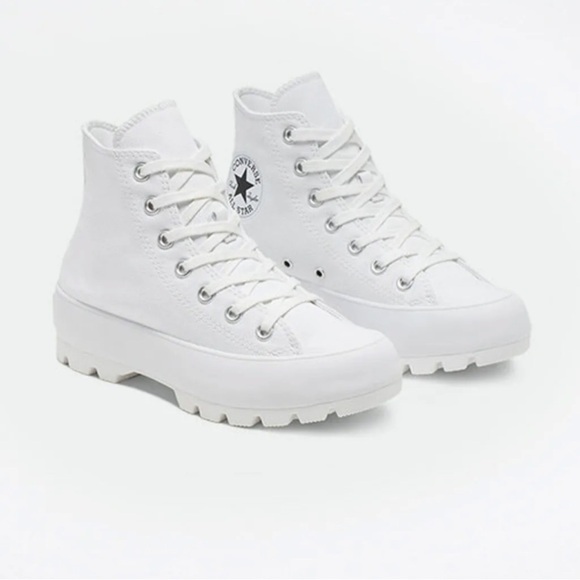Converse Women's Chuck Taylor All Star Lugged 2.0 High White Platform Sneakers - Picture 2 of 9